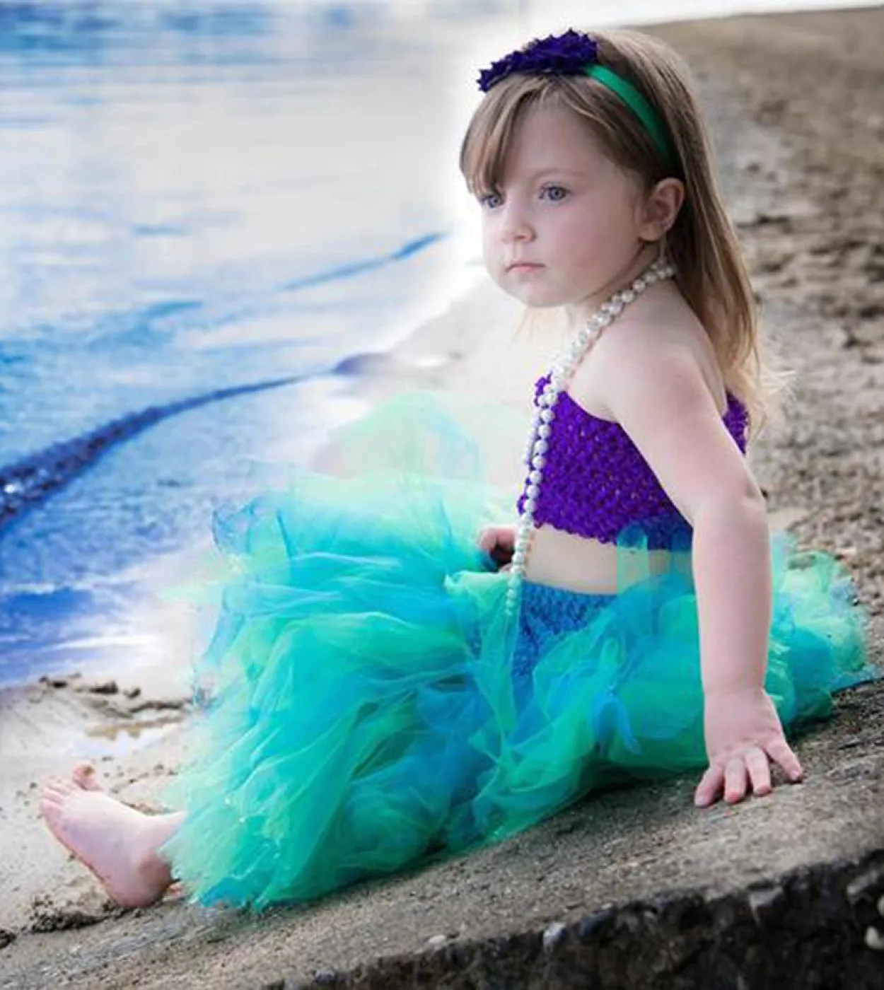 Baby Girls Mermaid Tutu Dress Toddler Kids Birthday Party Outfit Mermaid Tail Princess Girl Costume Tutu Set per foto