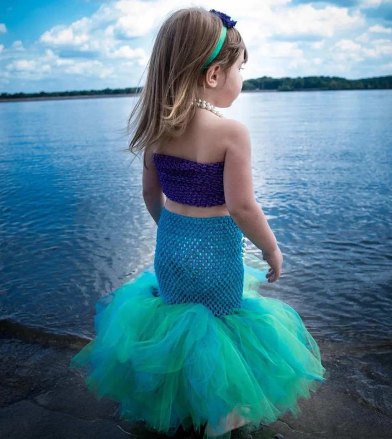 Baby Girls Mermaid Tutu Dress Toddler Kids Birthday Party Outfit Mermaid Tail Princess Girl Costume Tutu Set per foto