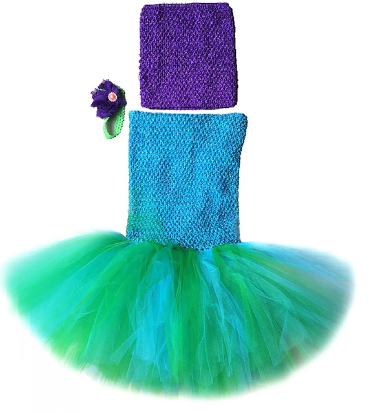 Baby Girls Mermaid Tutu Dress Toddler Kids Birthday Party Outfit Mermaid Tail Princess Girl Costume Tutu Set per foto