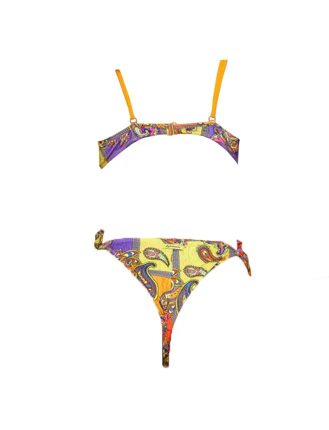 Bikini balconcino e slip Multicolore