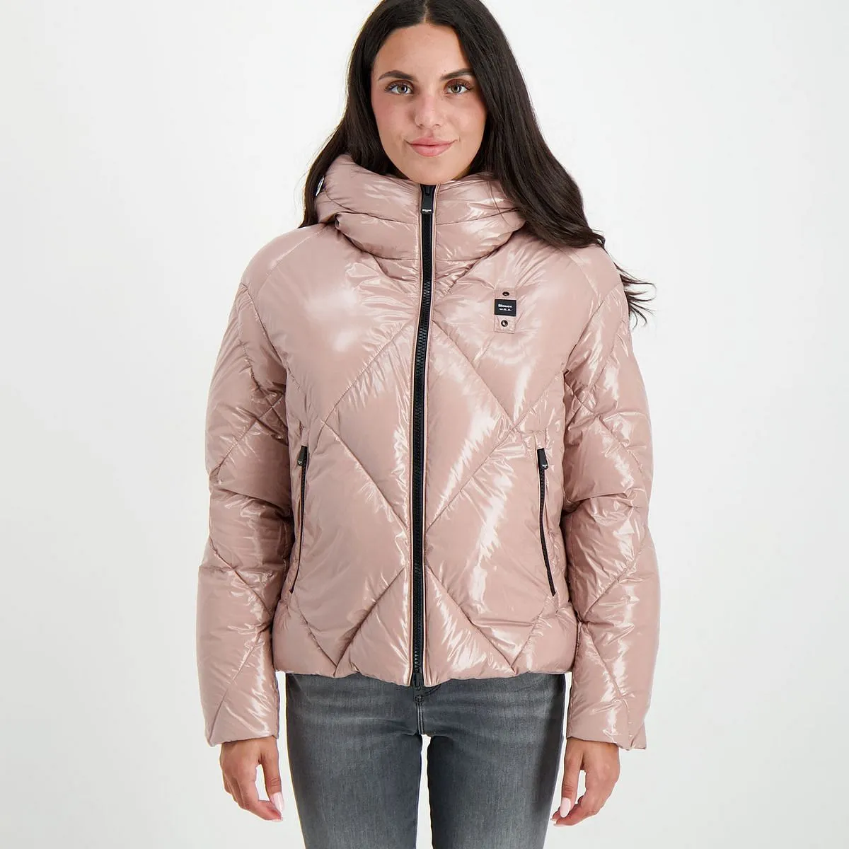      BLAUER PIUMINO CON CAPPUCCIO LACCATO DONNA  