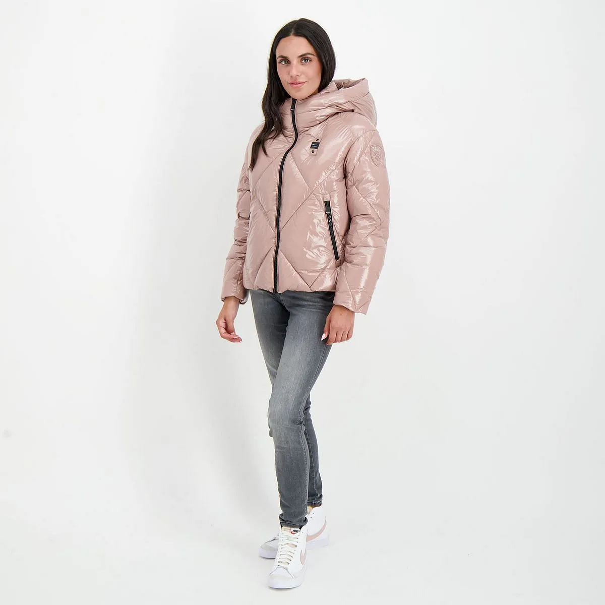      BLAUER PIUMINO CON CAPPUCCIO LACCATO DONNA  