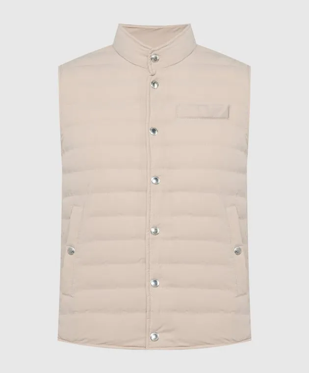 Brunello Cucinelli Gilet in piumino beige MM4031711