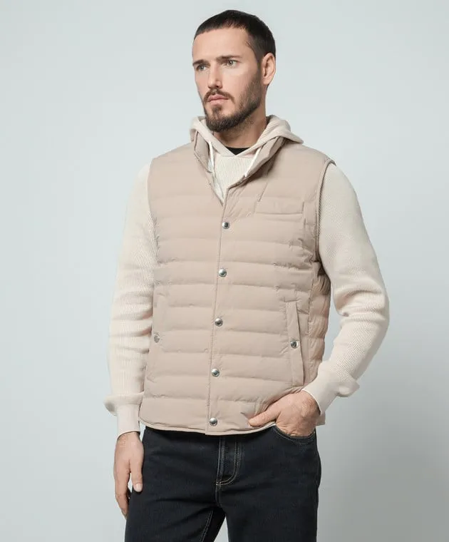 Brunello Cucinelli Gilet in piumino beige MM4031711