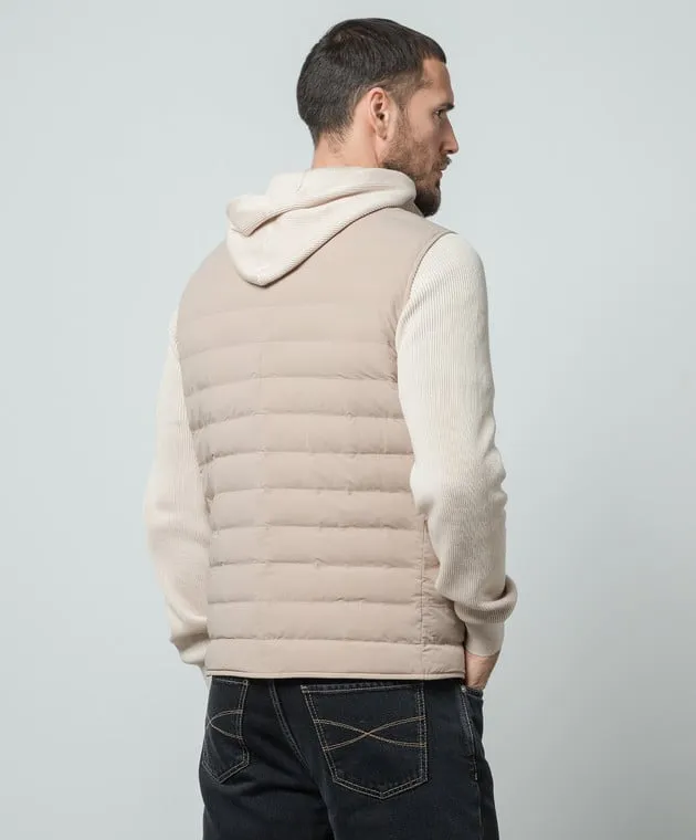 Brunello Cucinelli Gilet in piumino beige MM4031711