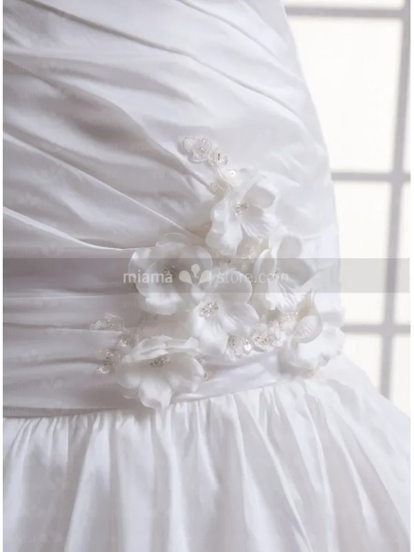 CANDICE - A-line Strapless Chapel train Taffeta Wedding dress