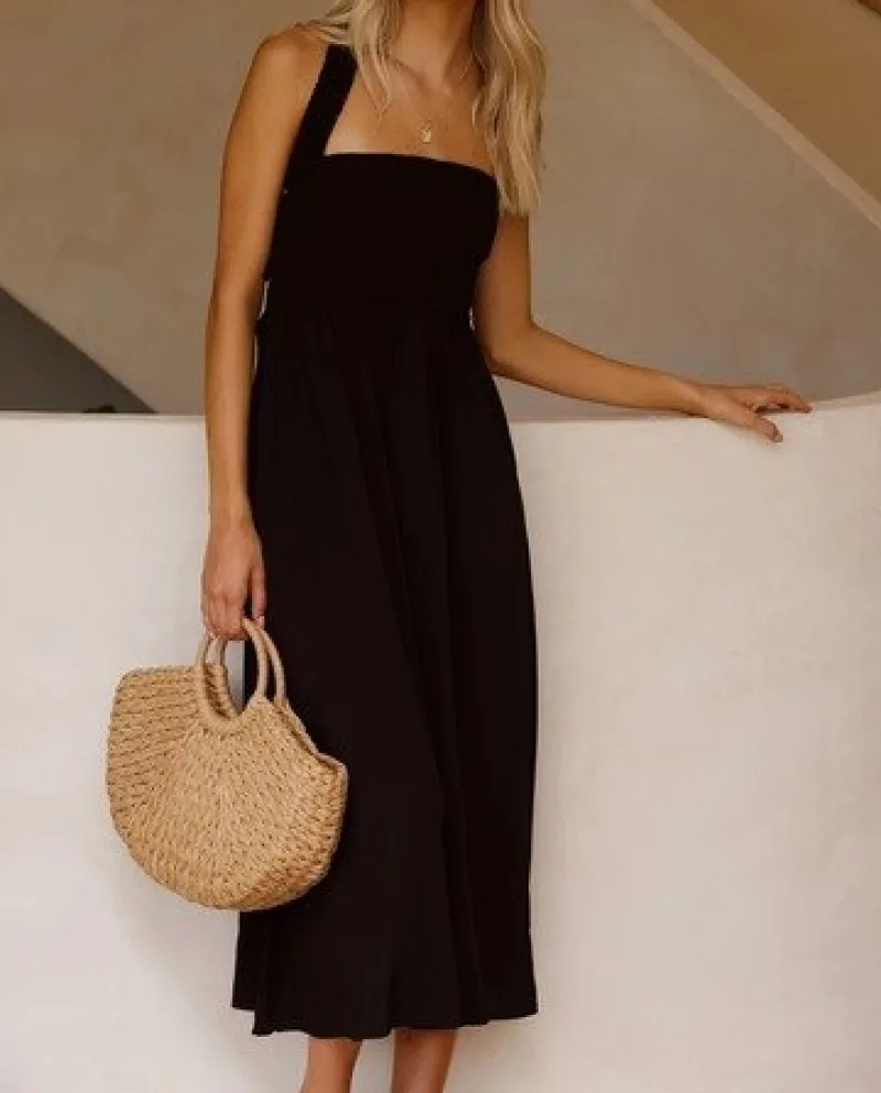 Casual Summer Dress Women Solid Color Fashion Backless Halter Cotton Long Elegant Linen Orange Maxi Dresses Female 2022