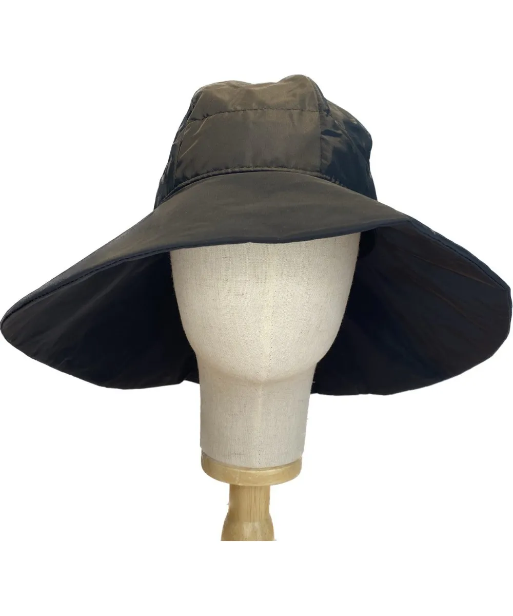 Catarzi Corbara cappello Cloche in nylon con coulisse nero