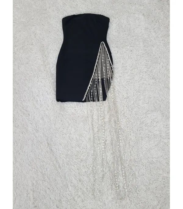 Dress superlongfringe strass