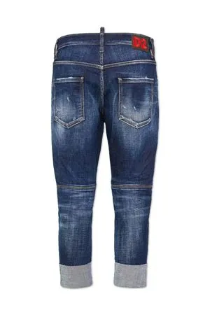 DSQUARED Abbigliamento,Jeans Jeans dritti Bro Jean in cotone elasticizzato blu 