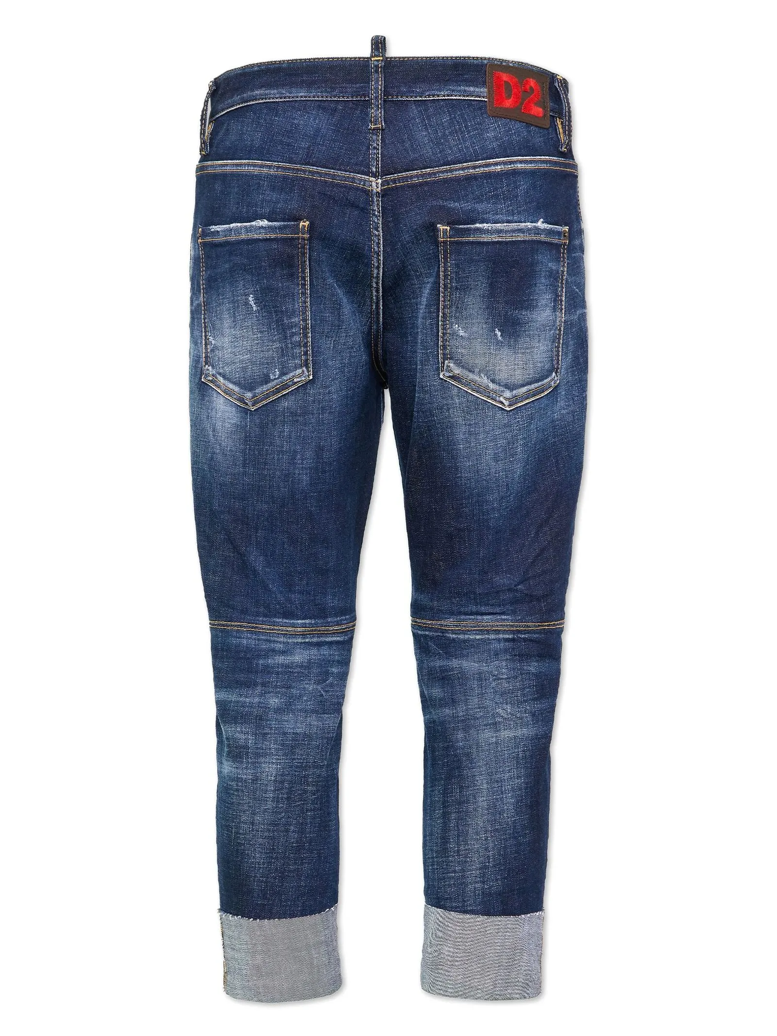 DSQUARED Abbigliamento,Jeans Jeans dritti Bro Jean in cotone elasticizzato blu 