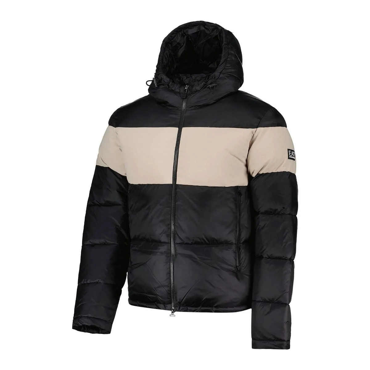      EA7 EMPORIO ARMANI PIUMINO CON CAPPUCCIO COLOURBLOCK STRIPE  