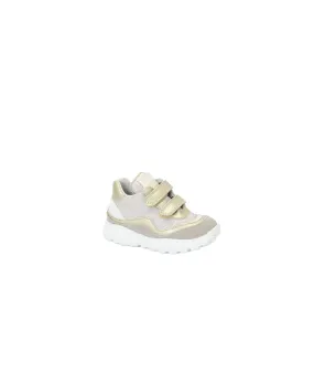 FALCOTTO AMANTEA 16131 21/26 beige platinum scarpe bambina sneakers strappi pelle paillettes