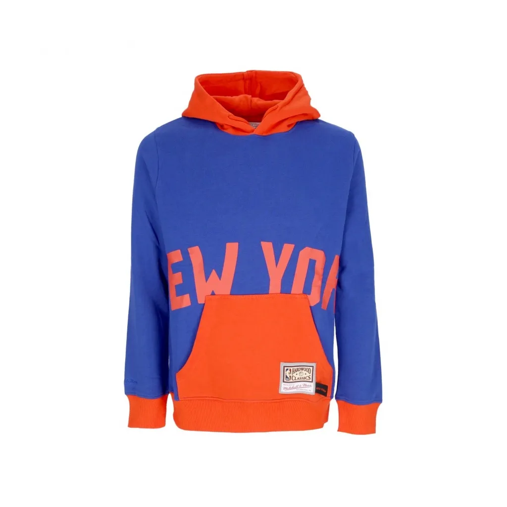 felpa cappuccio uomo nba big face hoodie 50 hardwood classics neykni BLUE