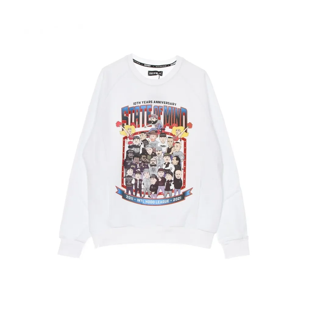 felpa girocollo uomo 10th years anniversary league crewneck WHITE