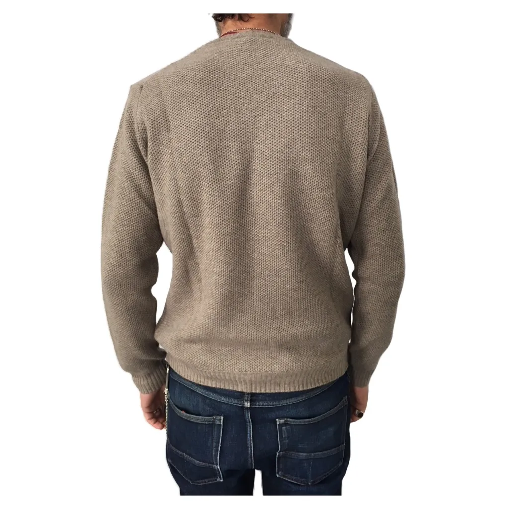 FERRANTE maglia uomo girocollo lavorazione riso 90% lana 10% cashmere MADE IN ITALY