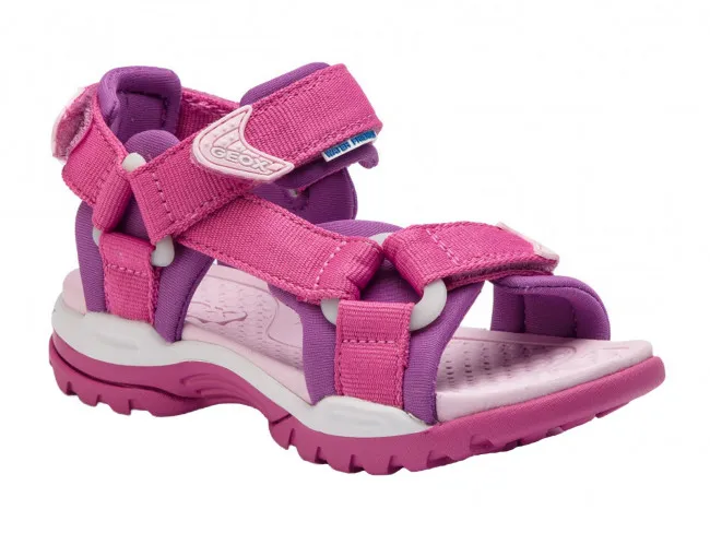 GEOX SANDALI BAMBINA JUNIOR ESTATE J720WA 01511 C8315  JR BOREALIS GIRL FUCHSIA AND PURPLE