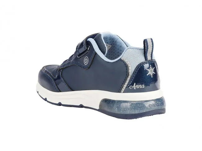 GEOX SCARPE SNEAKERS CON LUCI JUNIOR INVERNO J168VB 004KN C4231  SPACECLUB BAMBINA BLU NAVY E AZZURRO