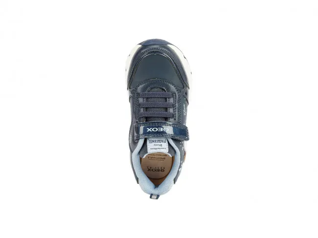 GEOX SCARPE SNEAKERS CON LUCI JUNIOR INVERNO J168VB 004KN C4231  SPACECLUB BAMBINA BLU NAVY E AZZURRO