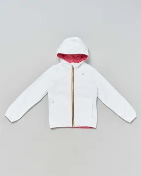 Giubbino P. Lily bianco in nylon reversibile in rosa lucido con cappuccio fisso 3-8 anni