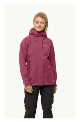 Jack Wolfskin Kammweg 2L Waterproof Jacket Red Women