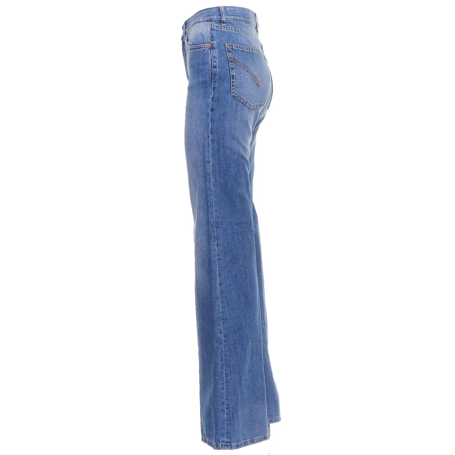 Jeans Amber Gamba Larga In Denim Fisso