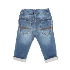 Jeans Blu Medio Con Patch Bambino E Bebè