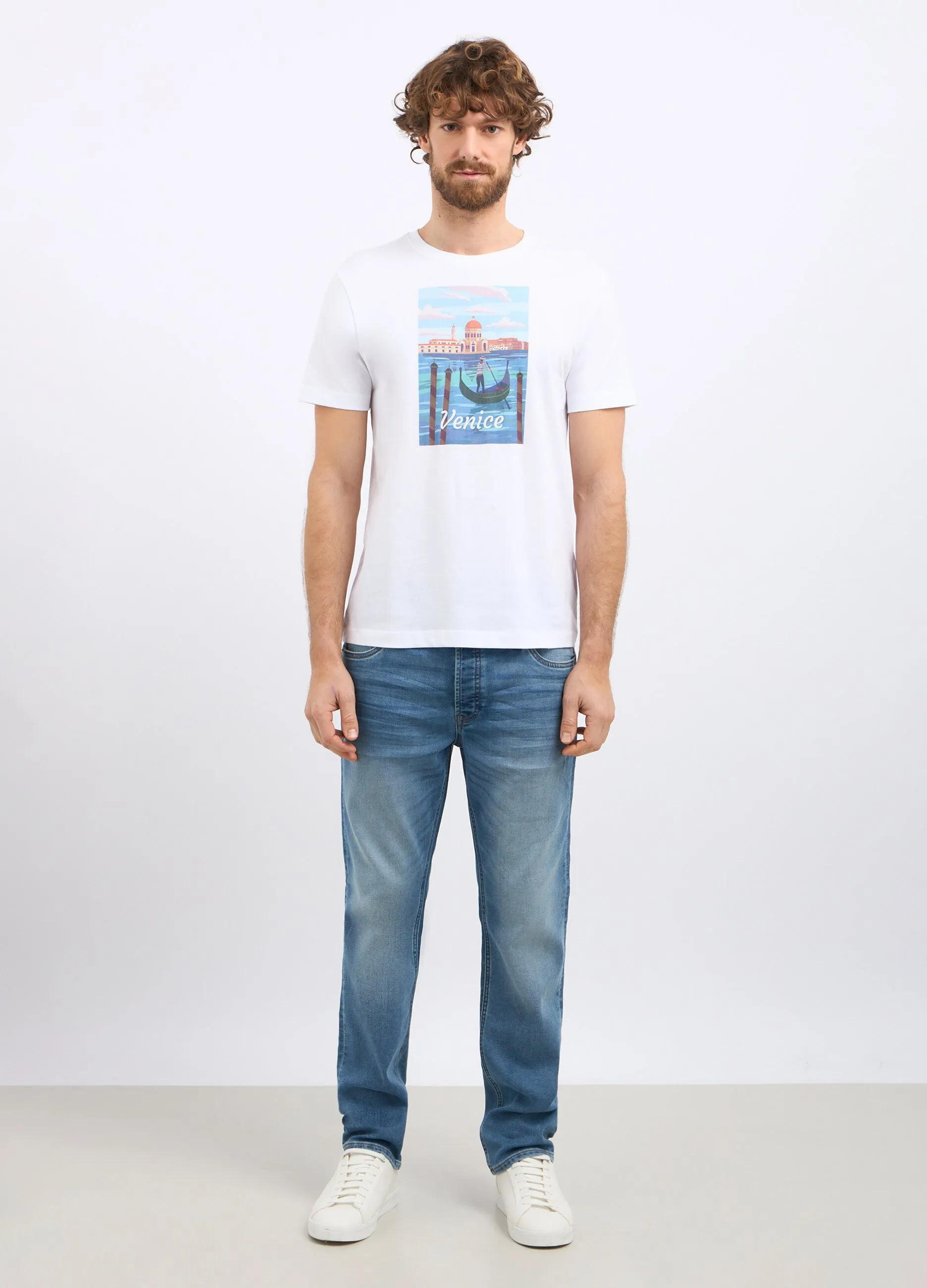 Jeans con effetto bleach slim fit uomo