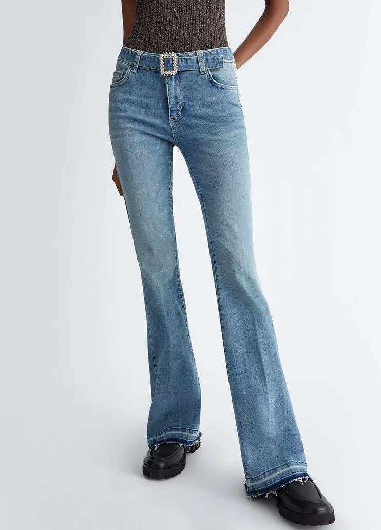 Jeans flare con cintura liu jo