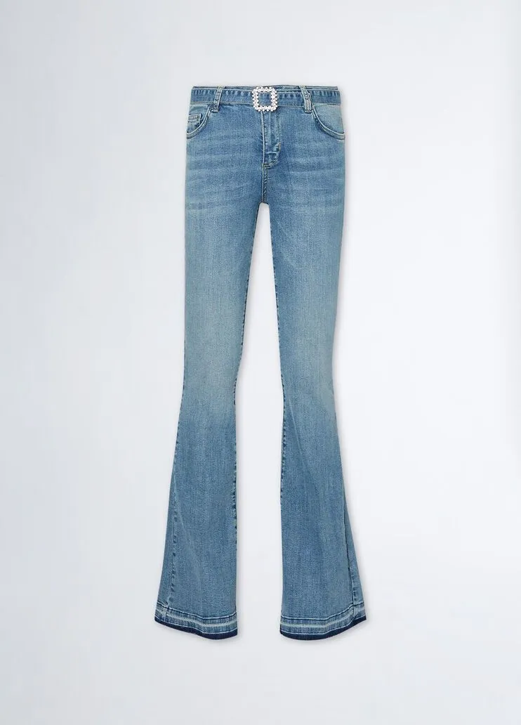 Jeans flare con cintura liu jo