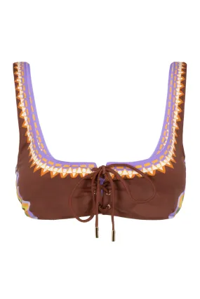 La DoubleJ Top bikini Sunset stampato