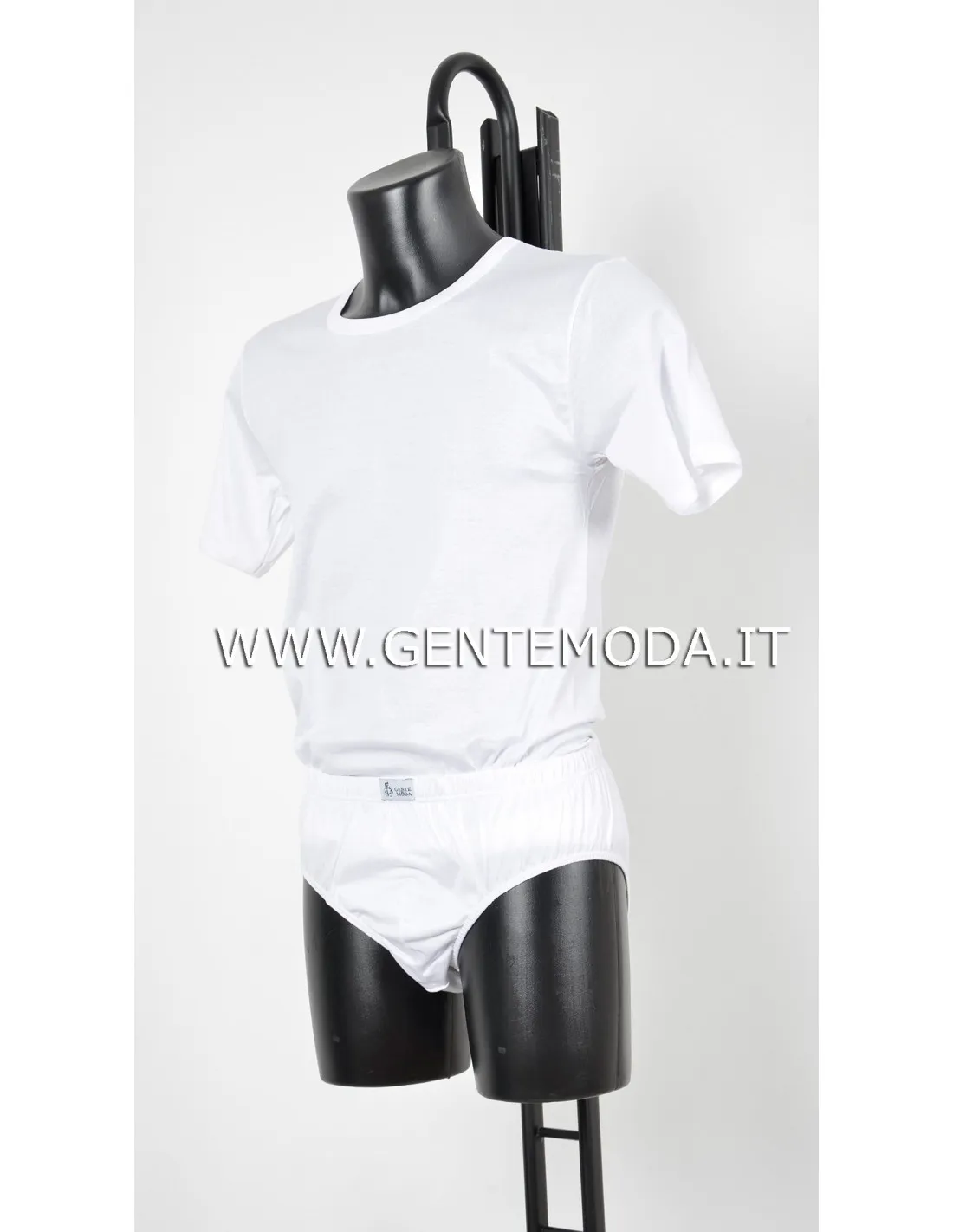 Maglia Intimo Girocollo in cotone Filo di Scozia Nero