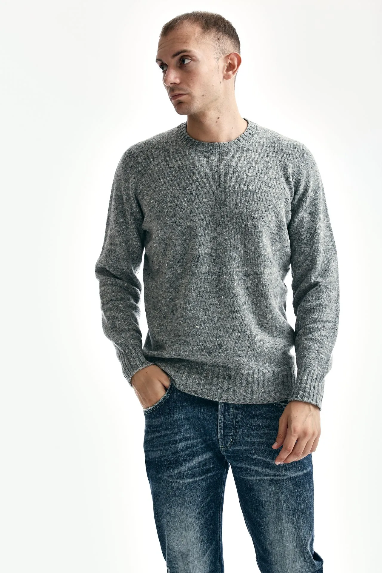 Maglia misto cashmere grigio chiaro 