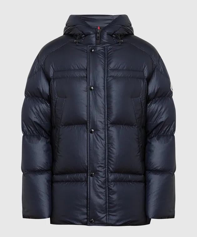 Moncler Piumino Nalon blu con logo 1A000555970O