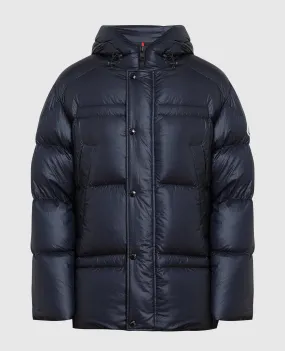 Moncler Piumino Nalon blu con logo 1A000555970O