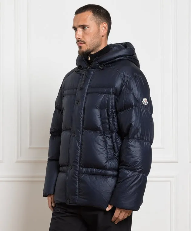 Moncler Piumino Nalon blu con logo 1A000555970O