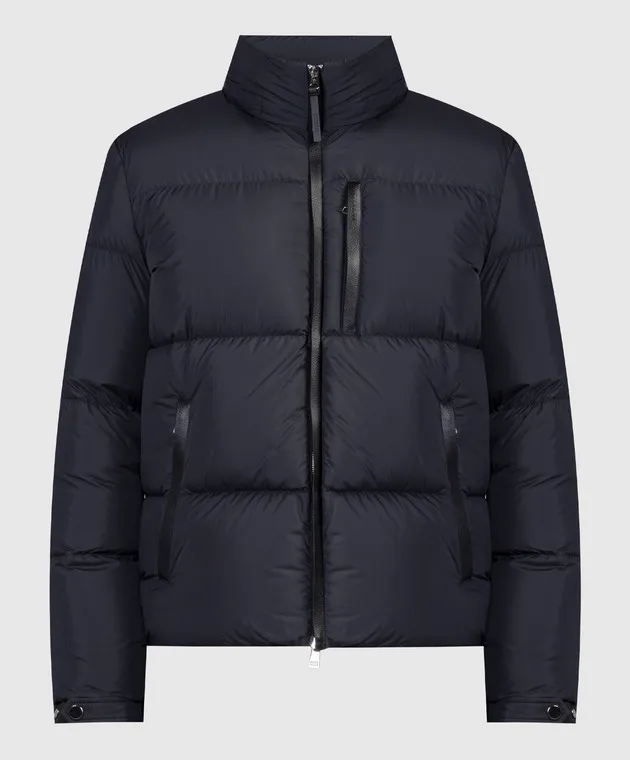 Moncler Piumino nero con inserti in pelle 1A00092549SK