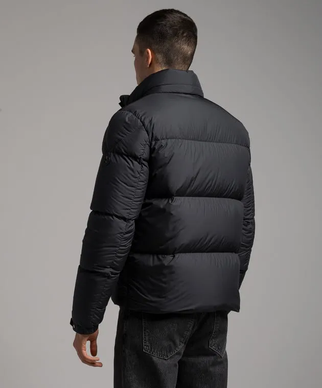 Moncler Piumino nero con inserti in pelle 1A00092549SK