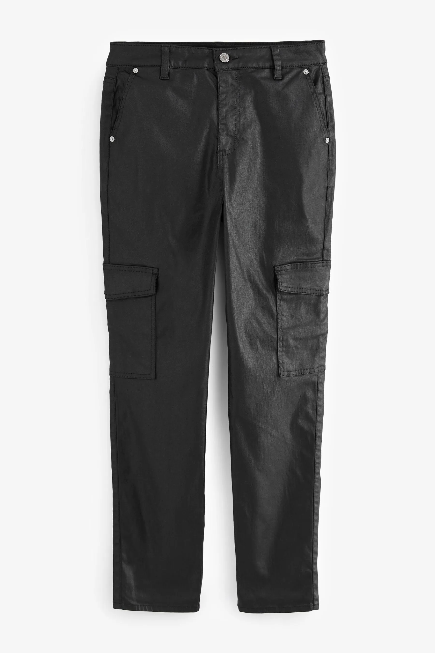 Nero  - Jeans cargo spalmato con gamba dritta