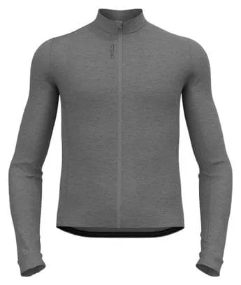 Odlo Full Zip Performance Wool Long Sleeve Jersey Grey