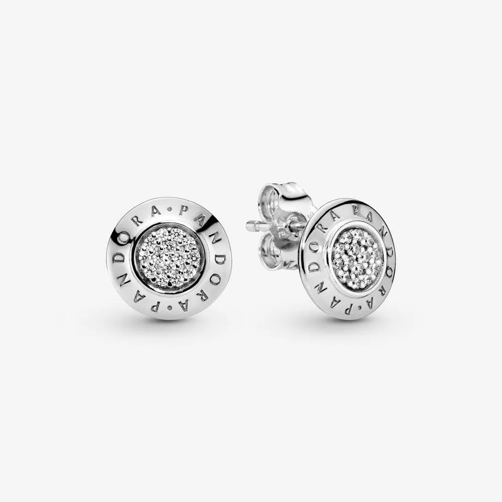 Orecchini a lobo scintillanti con logo Pandora - 290559CZ