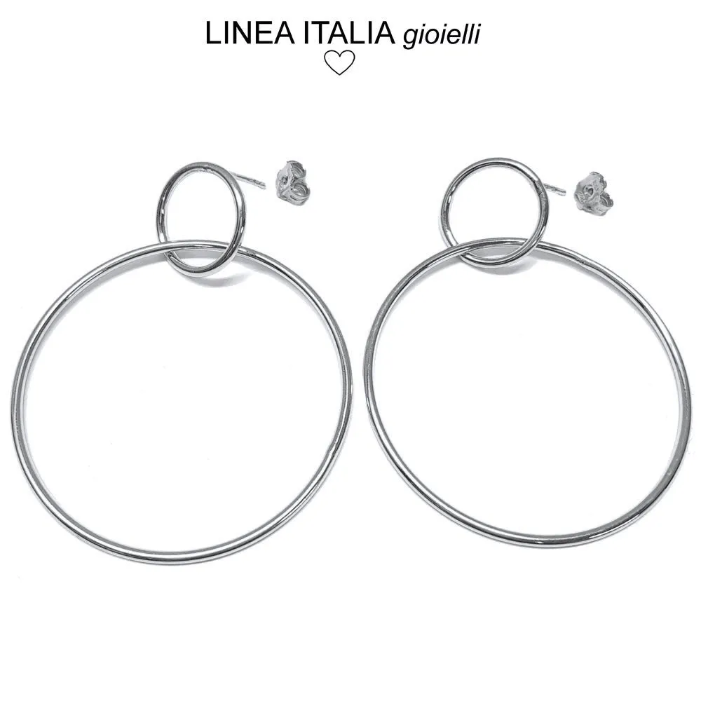 Orecchini Cerchio doppio 40mm in Argento