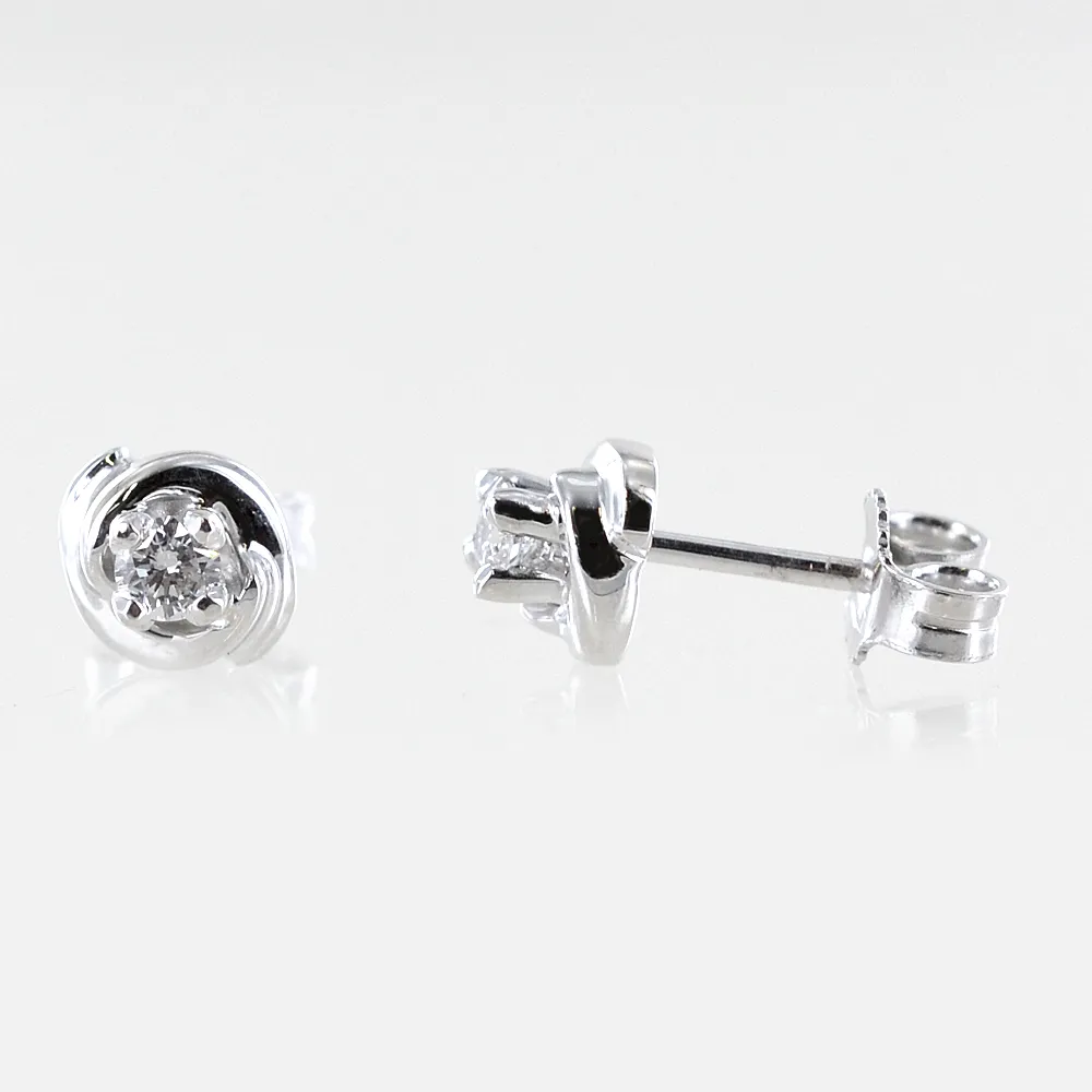 Orecchini punto luce ct 0.18 G - modello diamante in abbraccio