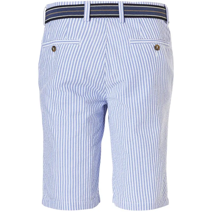 Pantaloncini Henk ter Horst in seersucker a righe Blu