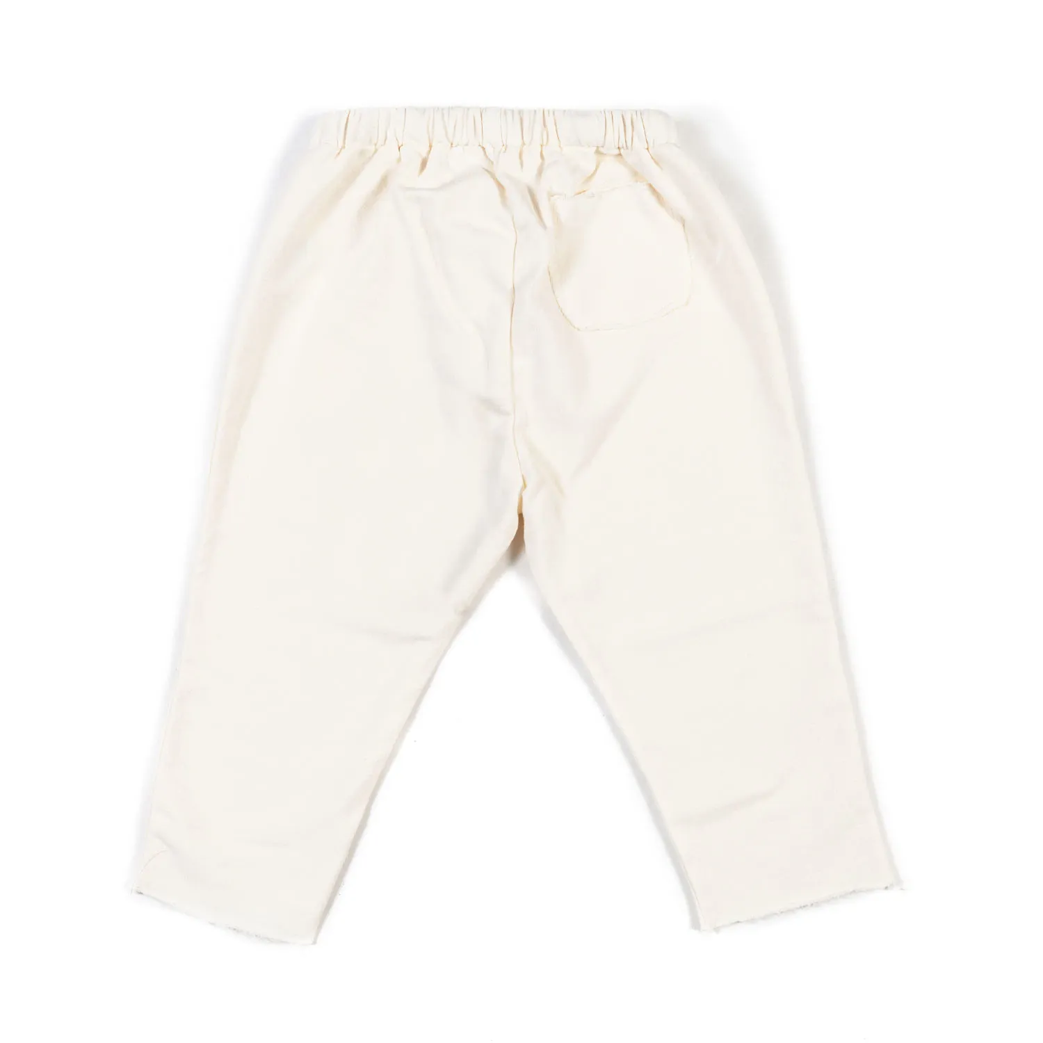 Pantalone Felpa Bianco Naturale Bimbo E Bimba