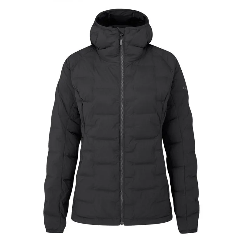 Rab Cubit Stretch Down Hooded Jacket (Ebony) Donna