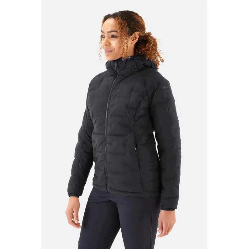 Rab Cubit Stretch Down Hooded Jacket (Ebony) Donna