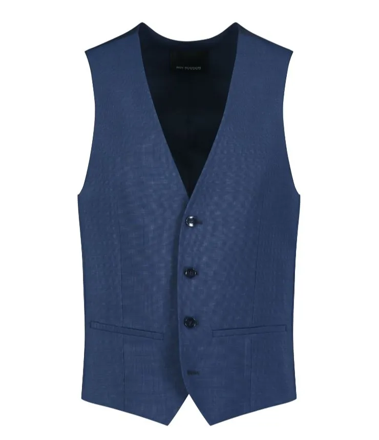 Roy robson extra slim fit navy blue waistcoat dress in bi-stretch wool