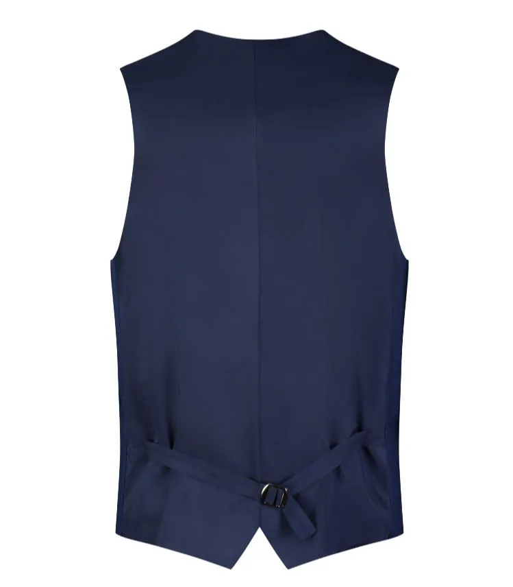 Roy robson extra slim fit navy blue waistcoat dress in bi-stretch wool