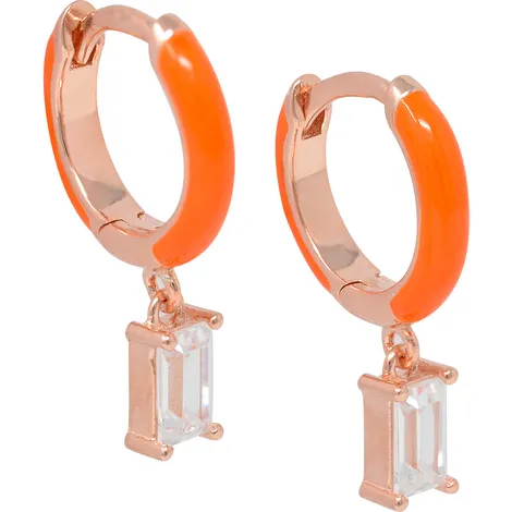 SARNIORO Orecchini ear cuff in argento925 smaltati arancio